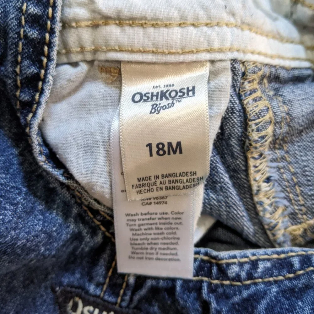 OshKosh B'gosh Denim Overall Shorts 18m